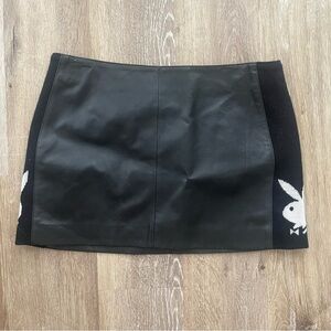 Leather playboy skirt